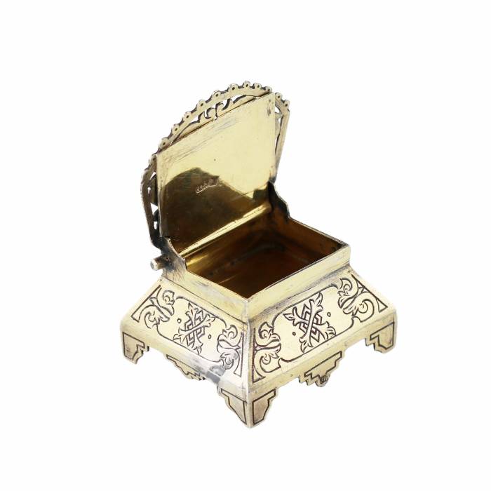 Silver salt-cellar in Russian style. Moscow, 1887. 
