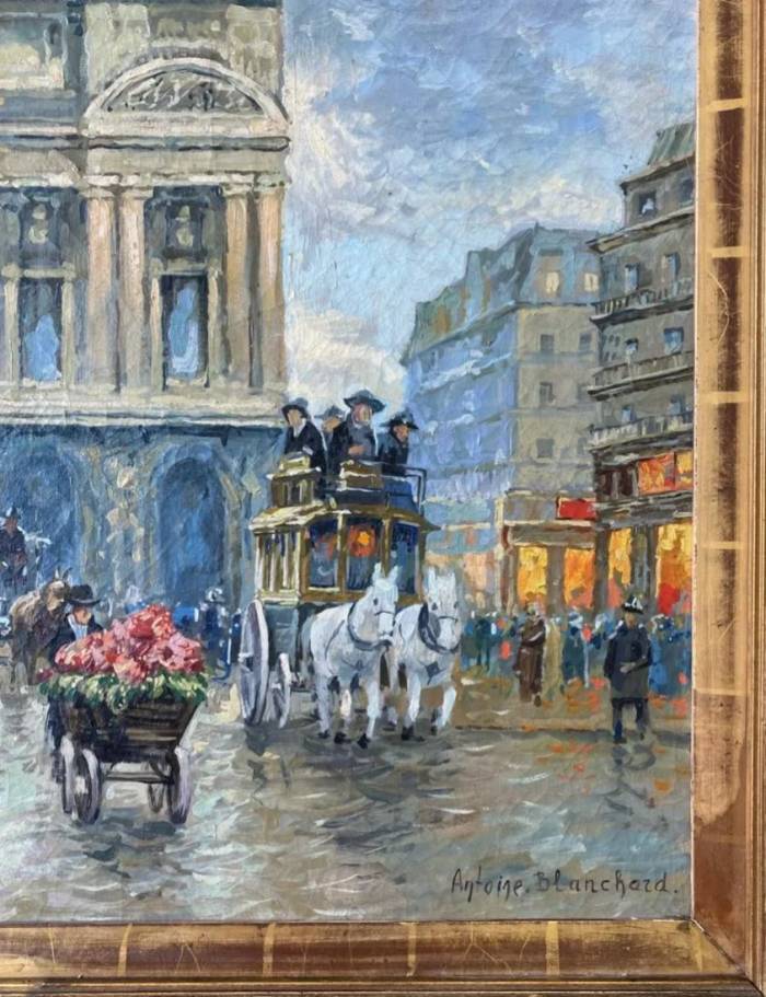 Soiree Peinture sur la Place de l`Opera. Antoine Blanchard (France : 1910-1988) 