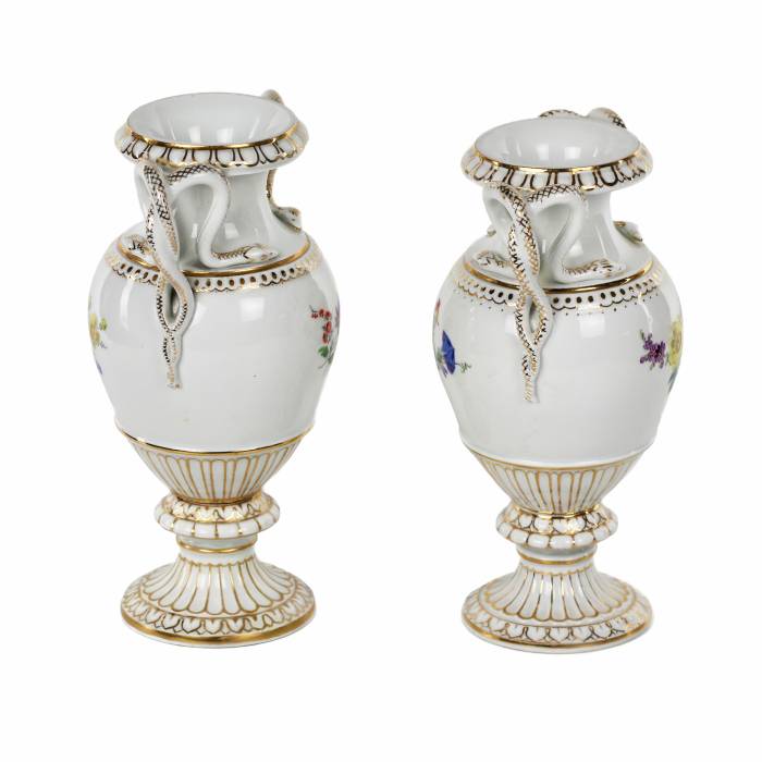 Pair of Meissen porcelain vases. 