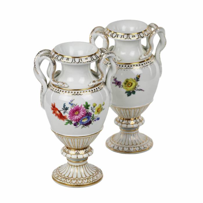 Pair of Meissen porcelain vases. 