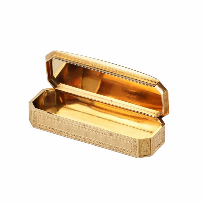 Etui à cure-dents en or français du XIXe siècle. 