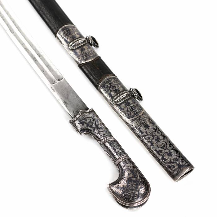 Silver Sword with niello. Caucasus. Russia 19th century. 