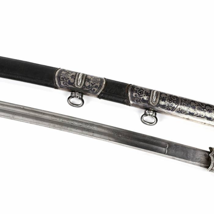 Silver Sword with niello. Caucasus. Russia 19th century. 