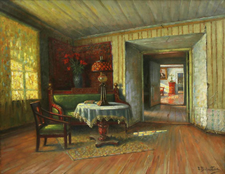 Painting "In the old manor”. Siegfried Alexander Bielenstein. 