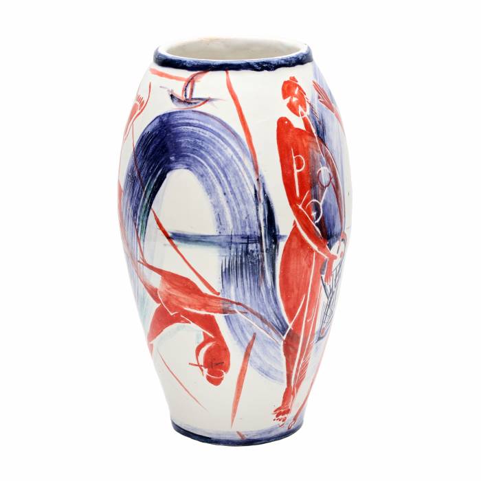 Author`s ceramic vase Dancing on the shore. Kalapyshina. 2019 year. 