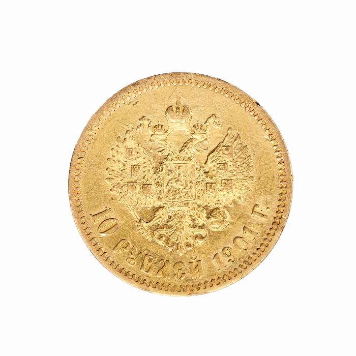 Zelta monēta 10 rubļi 1901. 