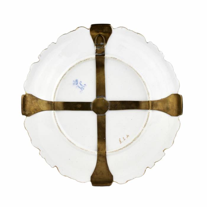 Декоративная, фарфоровая тарелка-визитница. Императорский фарфоровый завод, 1825-55 гг.