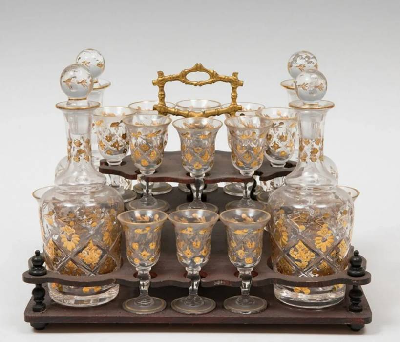 Travel bar in Boulle style Napoleon III period, 19th century.