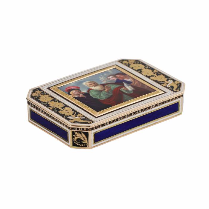 Snuffbox made of gold and enamel, Hanau, 1810 -1815 