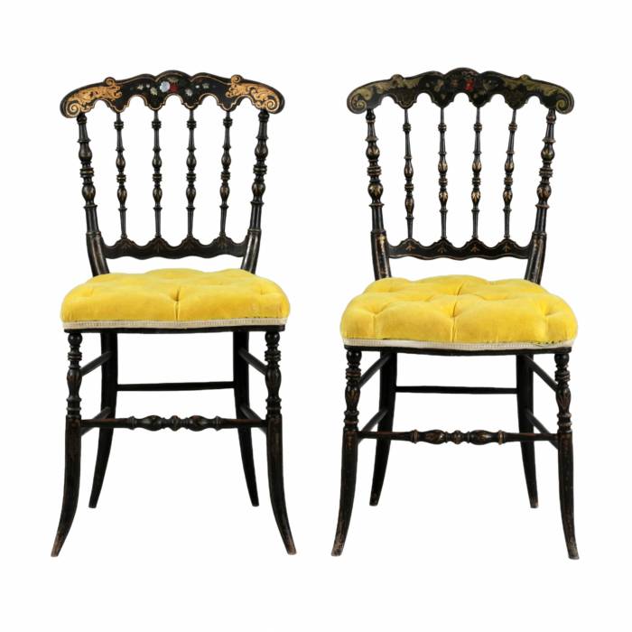 Pair of Napoleon III style chairs. 19th century. 