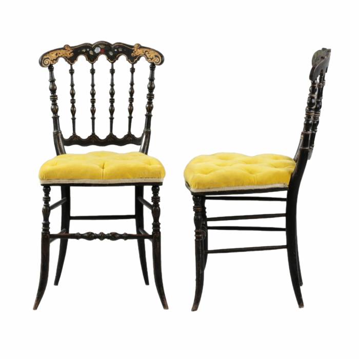 Pair of Napoleon III style chairs. 19th century. 