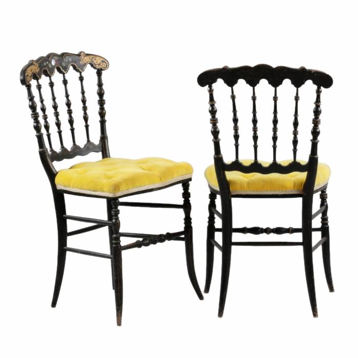 Pair of Napoleon III style chairs. 19th century. 