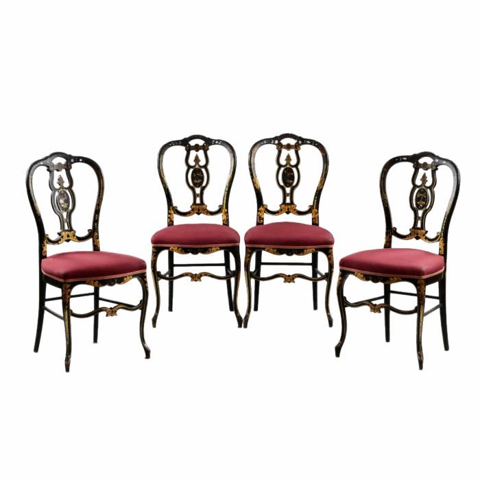Four Napoleon III style chairs. 