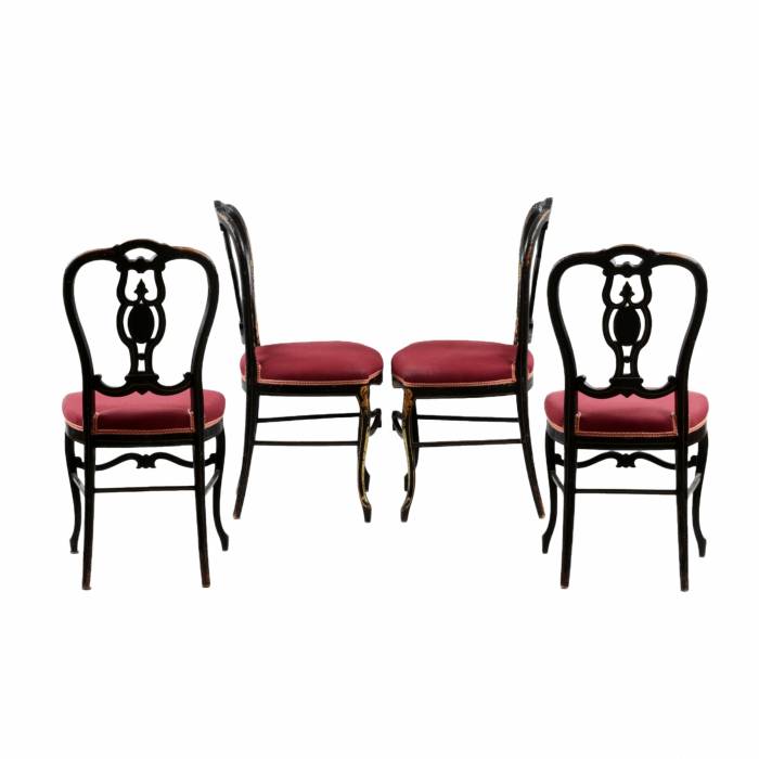 Four Napoleon III style chairs. 