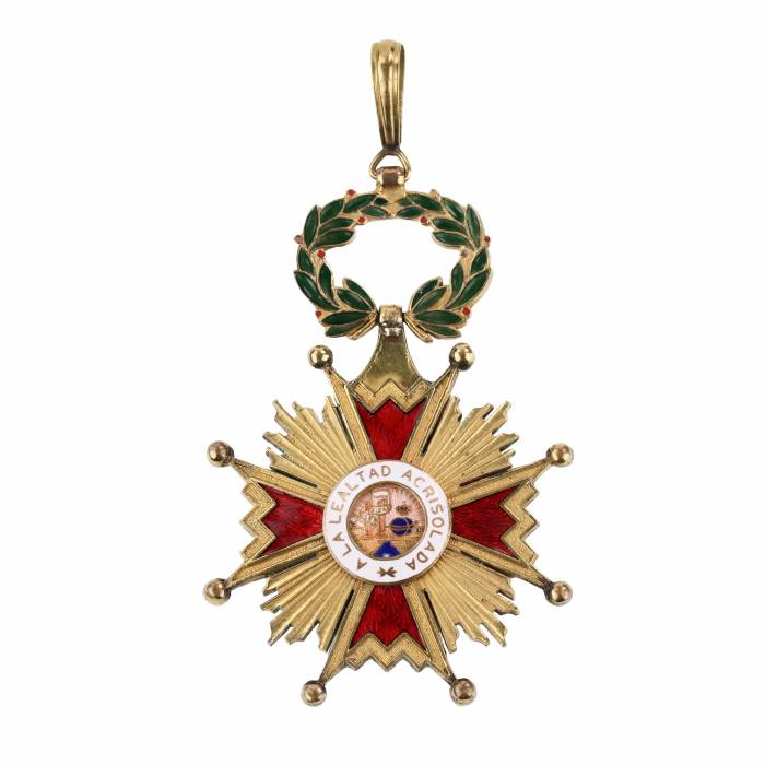 Insigne de l`Ordre espagnol d`Isabelle la Catholique, deuxième classe. 