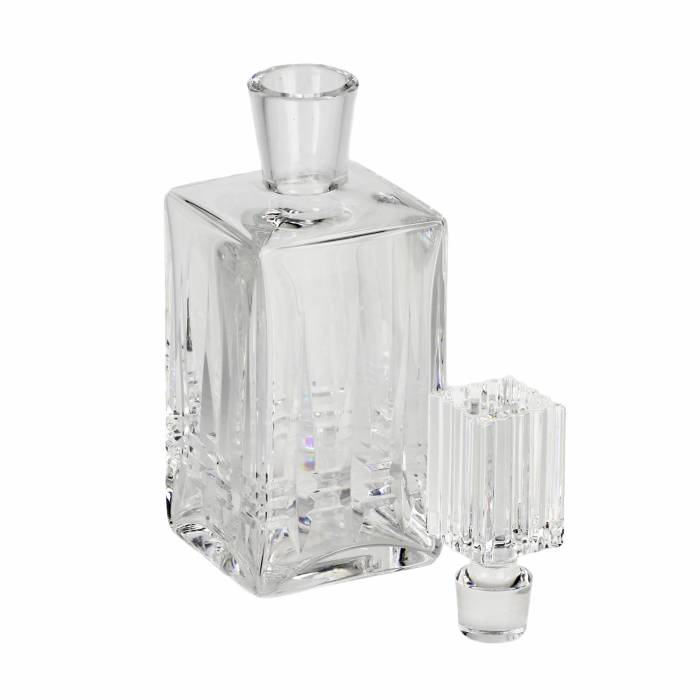 Crystal decanter in Art Deco style. 