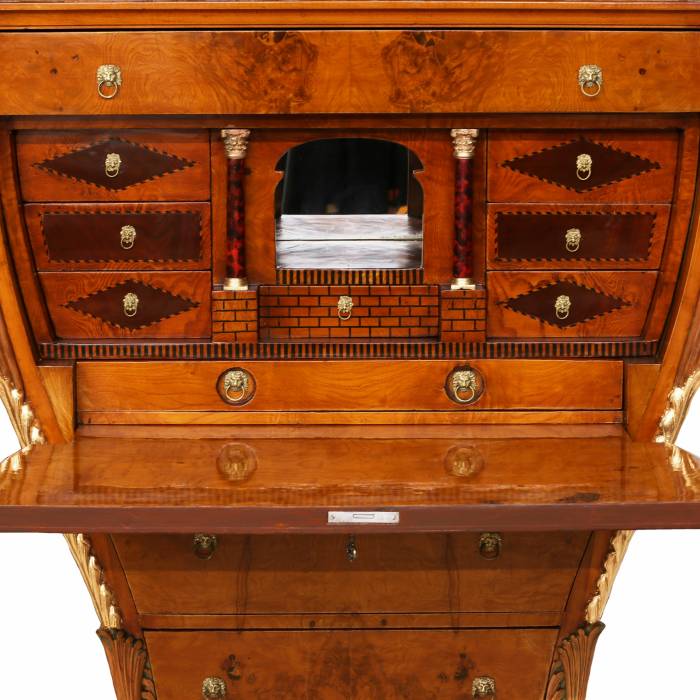 Magnificent secretaire - lyre, in the style of the Viennese Biedermeier. 