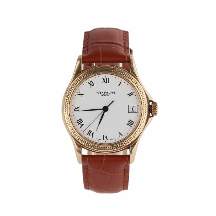 Montre homme Patek Philippe Calatrava en or rose 18 carats. 