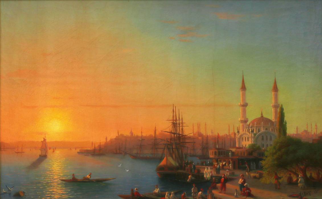 View of Constantinople and the Bosphorus. Studios I.K. Aivazovsky. 1856