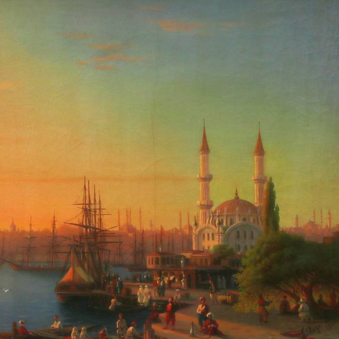 View of Constantinople and the Bosphorus. Studios I.K. Aivazovsky. 1856