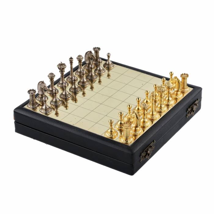Antīks šahs roku darbs no vācu, zeltīts 800 sudrabs. Ap 1900. gadiem. 