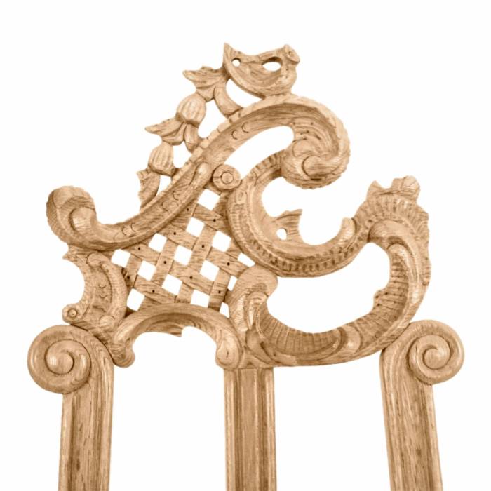 Wooden easel in the Rococo style. 