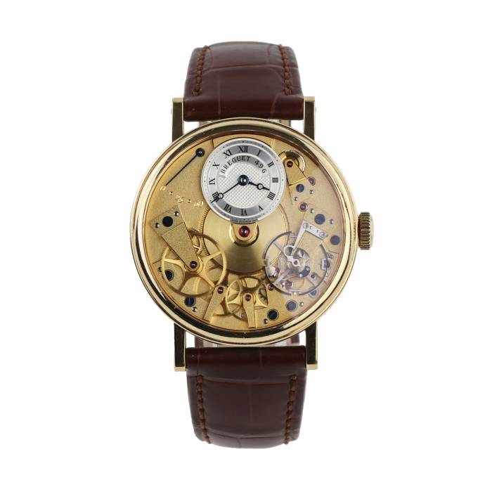 Montre homme Breguet en or La Tradition Squelette. 