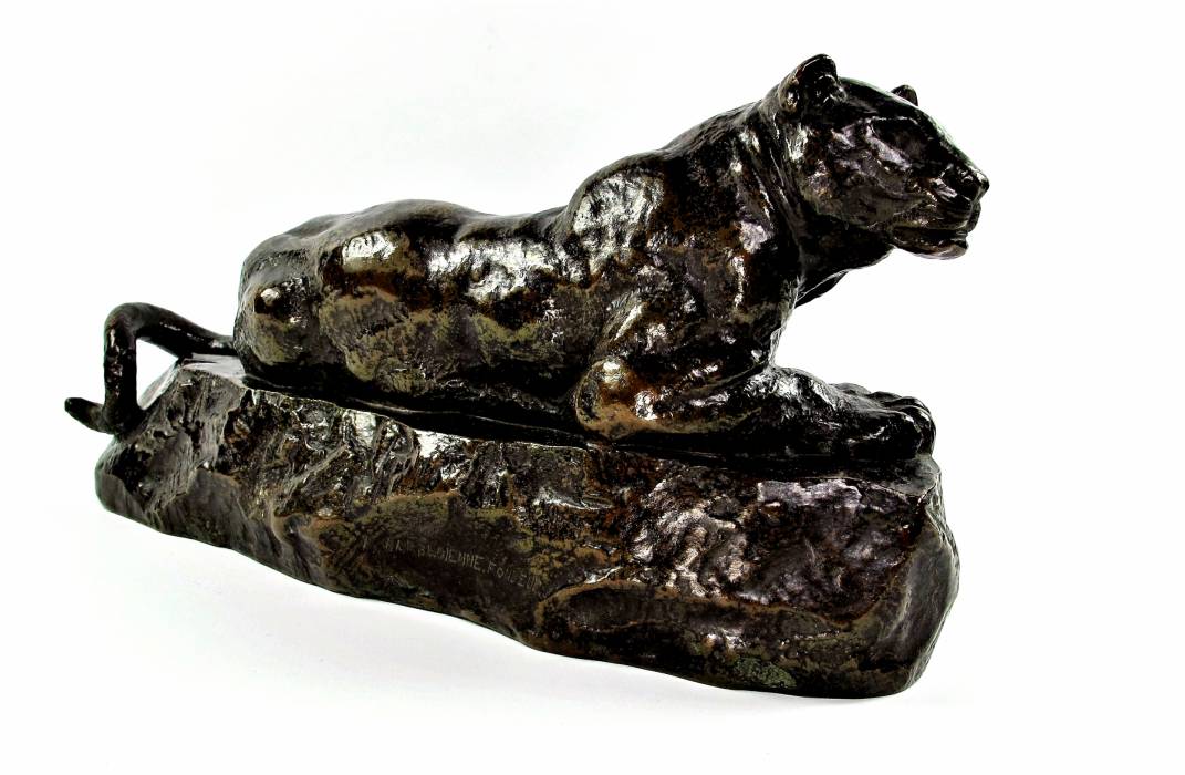Bronze By Antoine-Louis BARYE (1795-1875) Panthère De Tunis N°1 