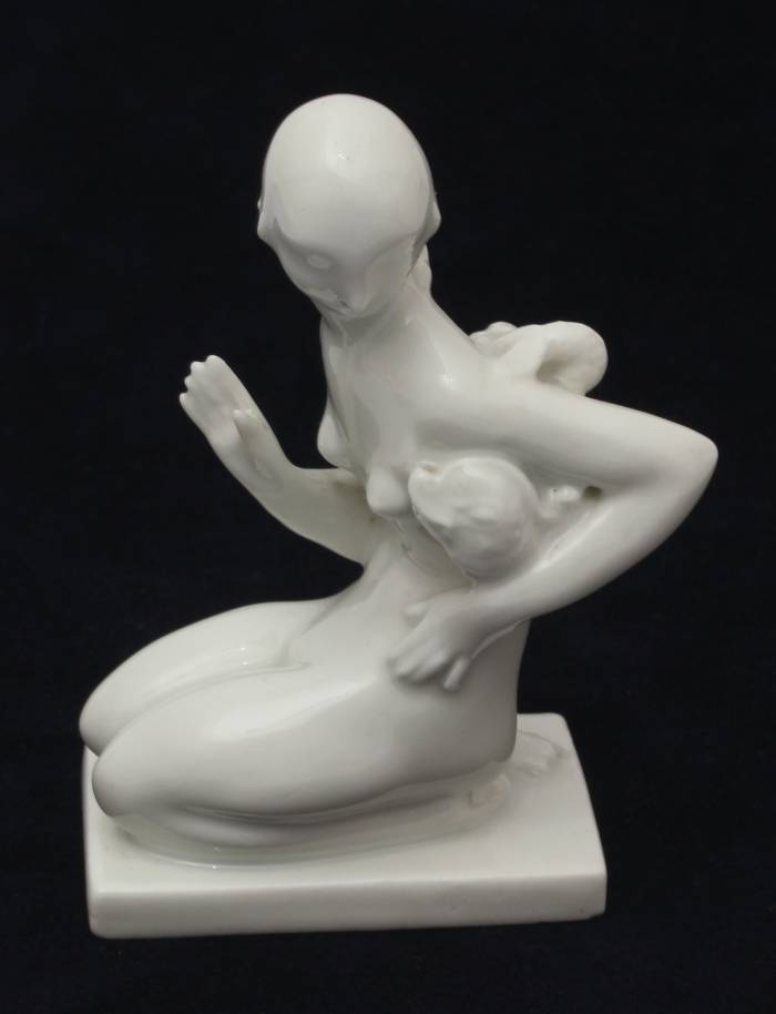 Porcelain figurine Girl with a fish