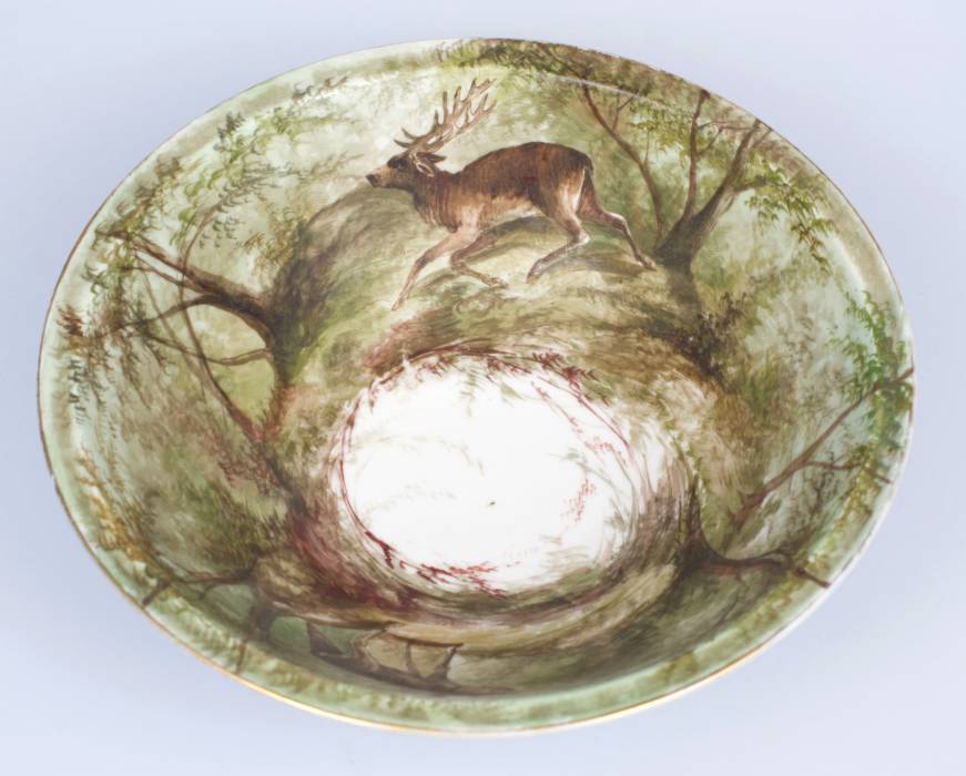 Painted water jug with a bowl