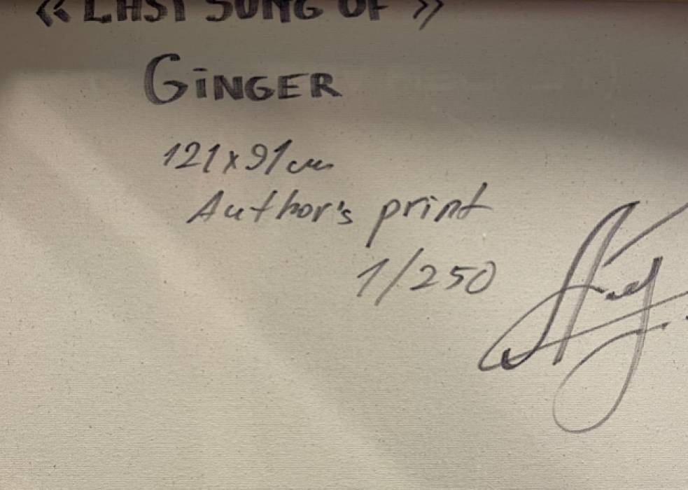 Giclée print on canvas, Last song of Ginger, 2023, by Kartashov Andrey, Russia, 21st century. 1 of 250 limited prints.
