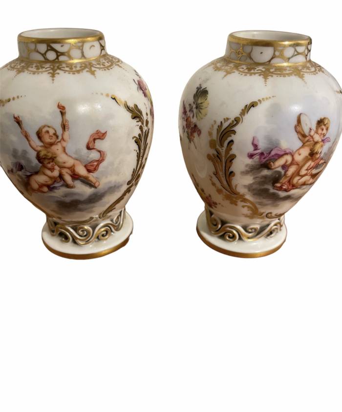 KPM - Putti Vases, 19th Century Porcelain, Germany