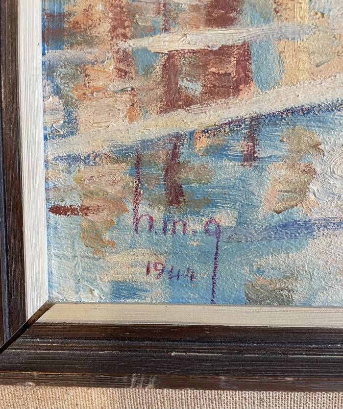 Attributed to Hortense Mattice Gordon (Canadian, 1887–1961), Oil on Plate.