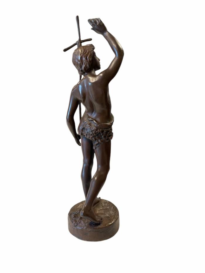 Emile Laporte (1858-1907) & Siot Paris Bronze Figure of a Boy with Cross