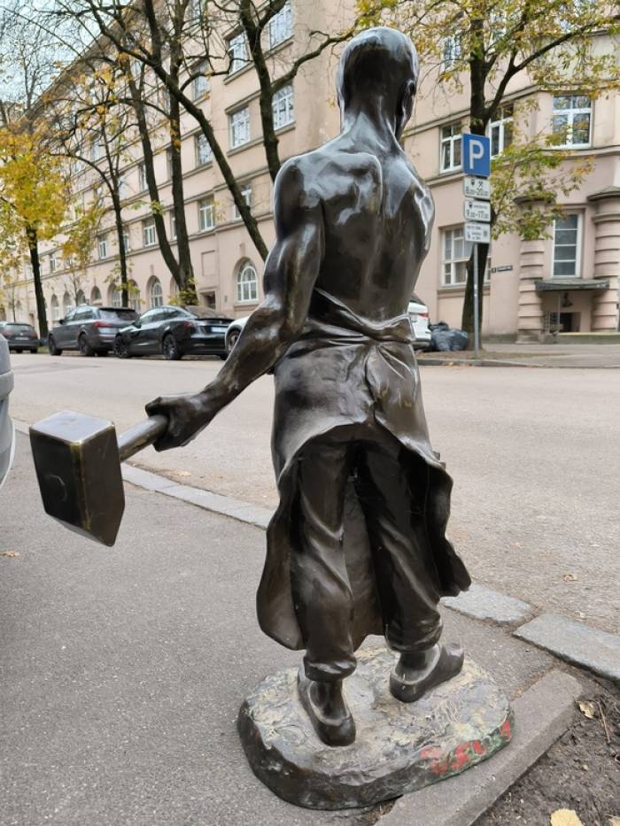 Franz IFFLAND oversized sculpture blacksmith 