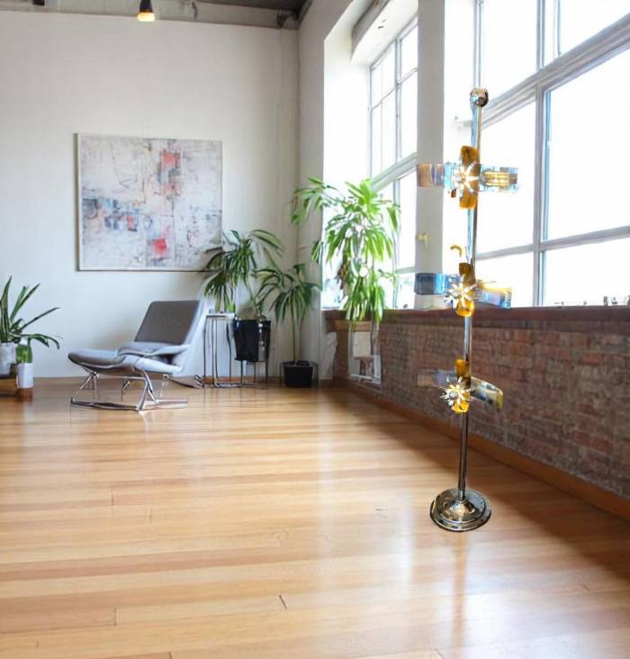 Rare Italian Space Age Floor Lamp with Floating Light Modules, 1970s
