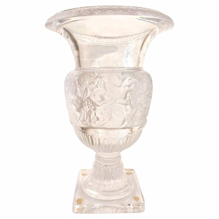 Lalique Versailles Vase in Clear Crystal — France, 1939 Design, Circa 1990