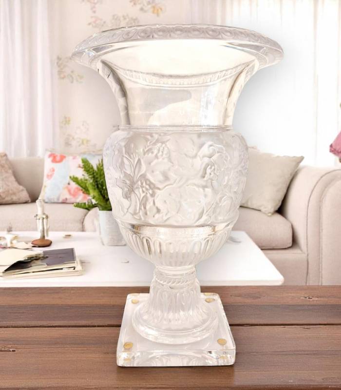 Lalique Versailles Vase in Clear Crystal — France, 1939 Design, Circa 1990
