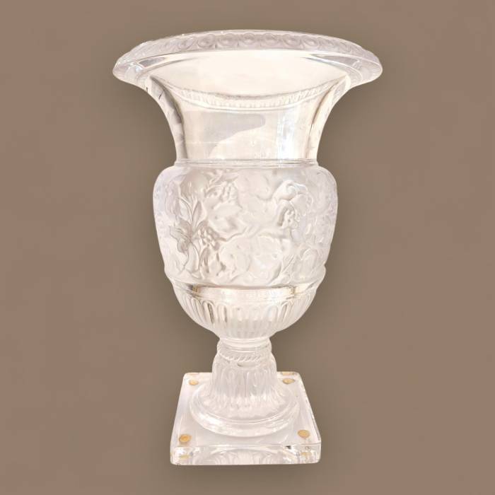 Lalique Versailles Vase in Clear Crystal — France, 1939 Design, Circa 1990