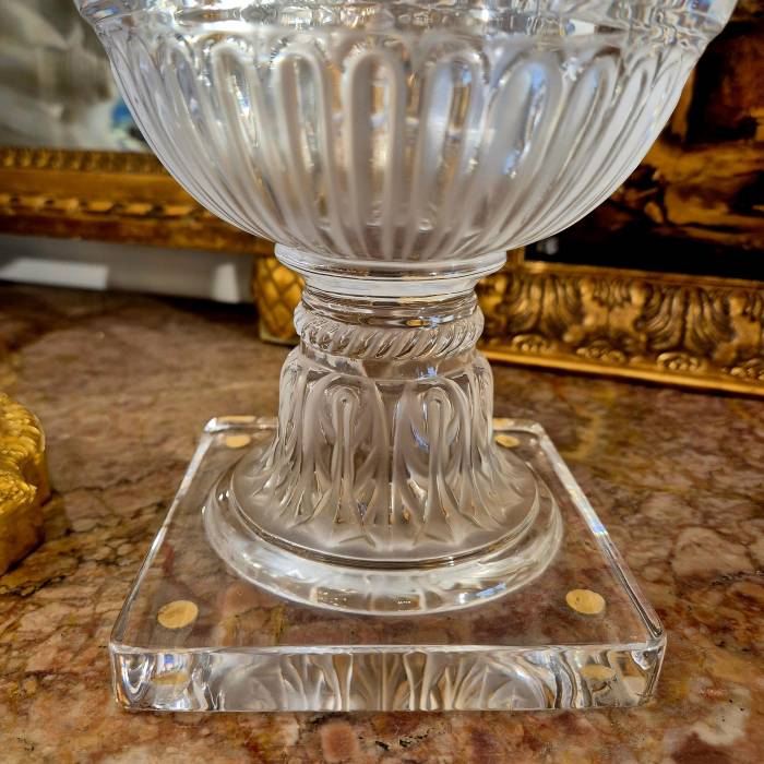 Lalique Versailles Vase in Clear Crystal — France, 1939 Design, Circa 1990