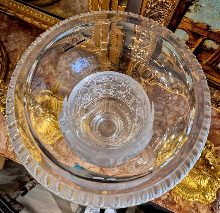 Lalique Versailles Vase in Clear Crystal — France, 1939 Design, Circa 1990