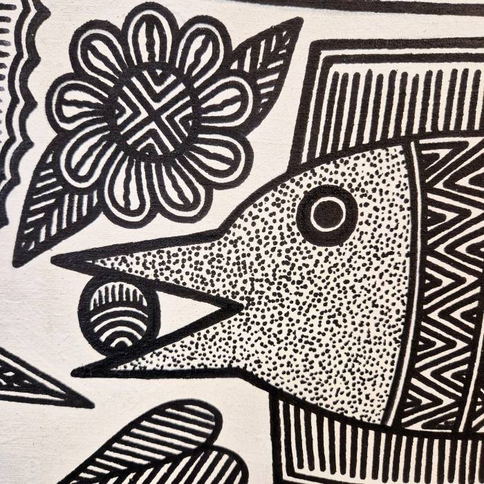 Fishes, John KAUAGE, Acrylic on canvas, Papua New Guinea, 2013