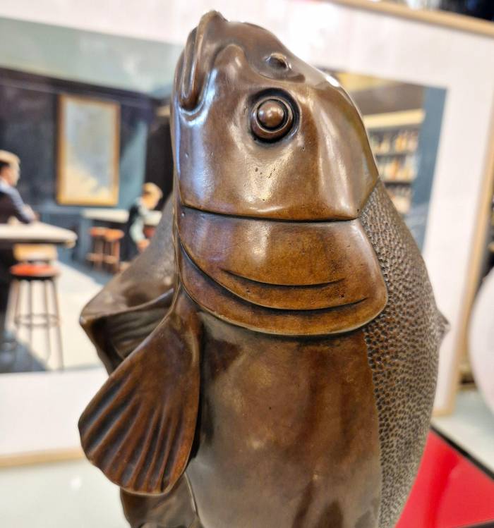 Edouard Marcel Sandoz, entwined carps, bronze, Susse Frères foundrymen, 1920
