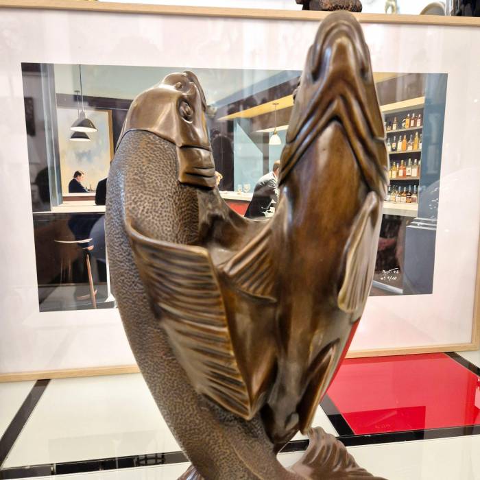 Edouard Marcel Sandoz, entwined carps, bronze, Susse Frères foundrymen, 1920