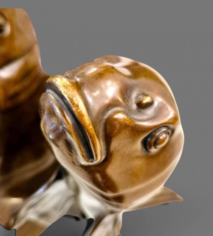 Edouard Marcel Sandoz, entwined carps, bronze, Susse Frères foundrymen, 1920