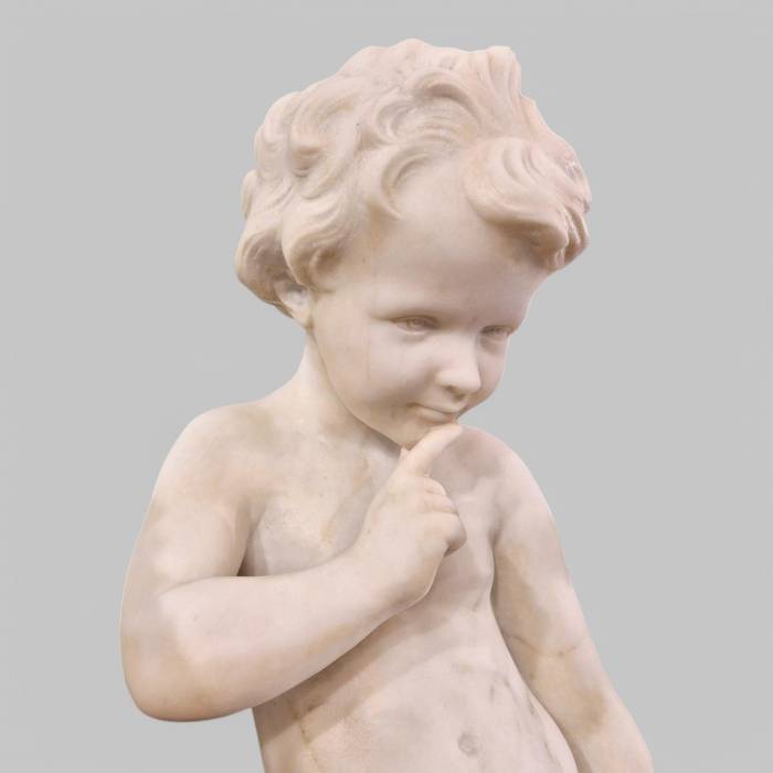 Carrara marble statue of Cupid, 19th century, after Étienne Maurice Falconet