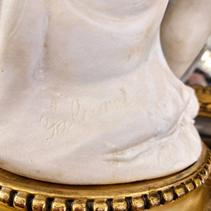 Carrara marble statue of Cupid, 19th century, after Étienne Maurice Falconet