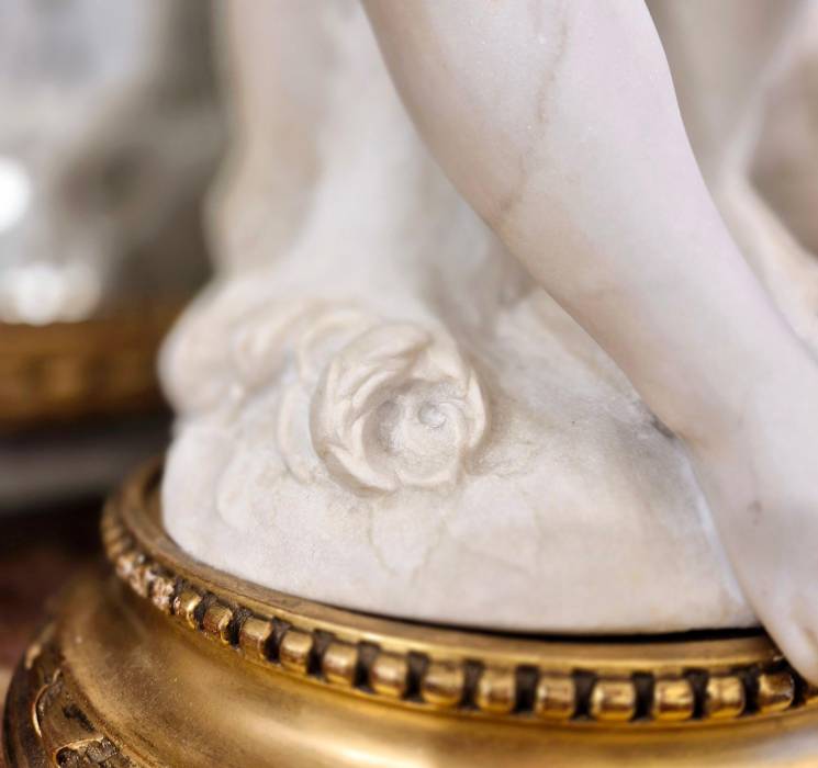 Carrara marble statue of Cupid, 19th century, after Étienne Maurice Falconet