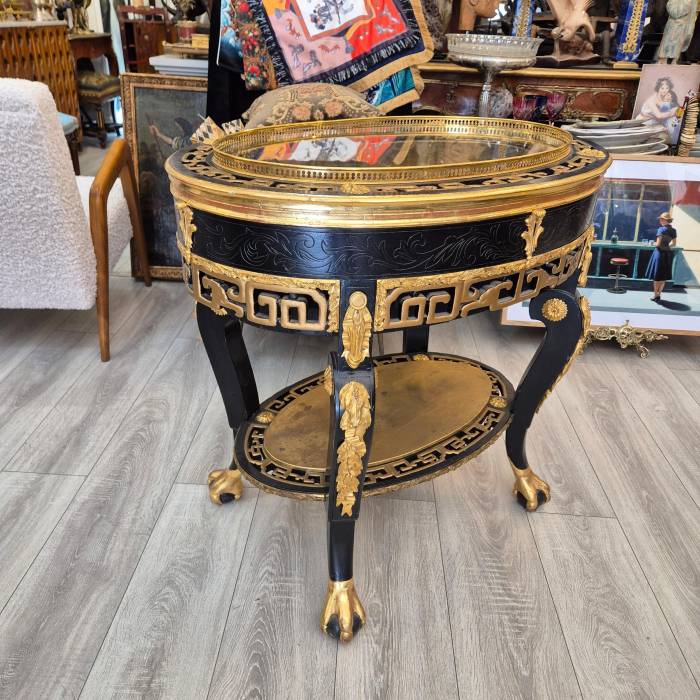 Maison ROMÉO champagne cooler, Wood and gilt bronze, circa 1970