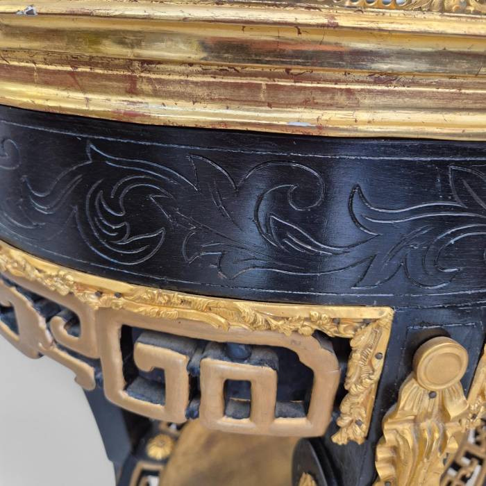 Maison ROMÉO champagne cooler, Wood and gilt bronze, circa 1970